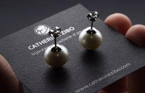 pearl and silver earrings by Catherine Zibo